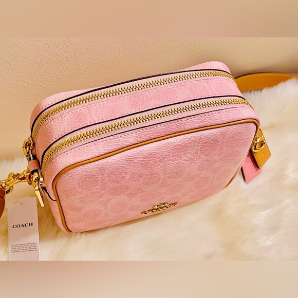 Coach Pink Powder Pink Crossbody Bag with Tan Accent Card Holder - Picture 7 of 10